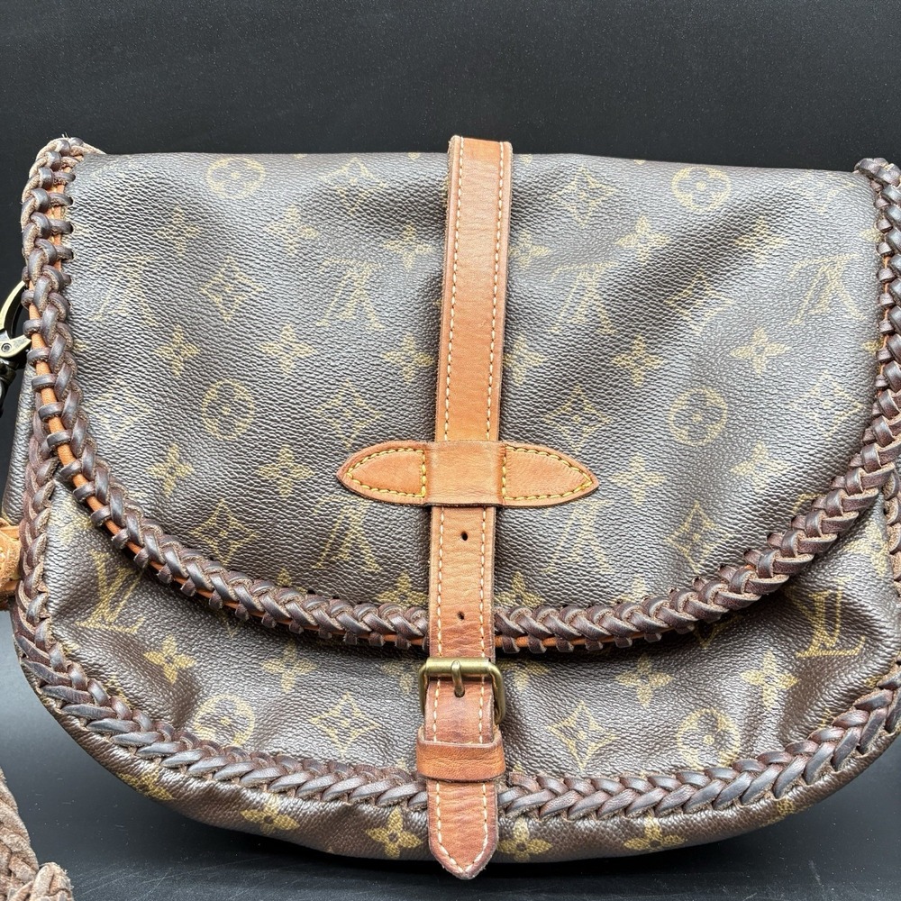 Louis Vuitton Monogram Braided Leather Shoulder Bag Vintage 90s Authentic COA - Picture 3 of 16